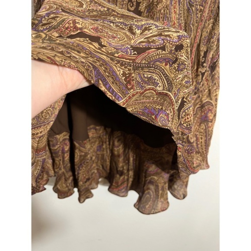 VINTAGE 90s JONES NEW YORK Bias Cut 100% Silk Paisley Midi Dress - Picture 6 of 11